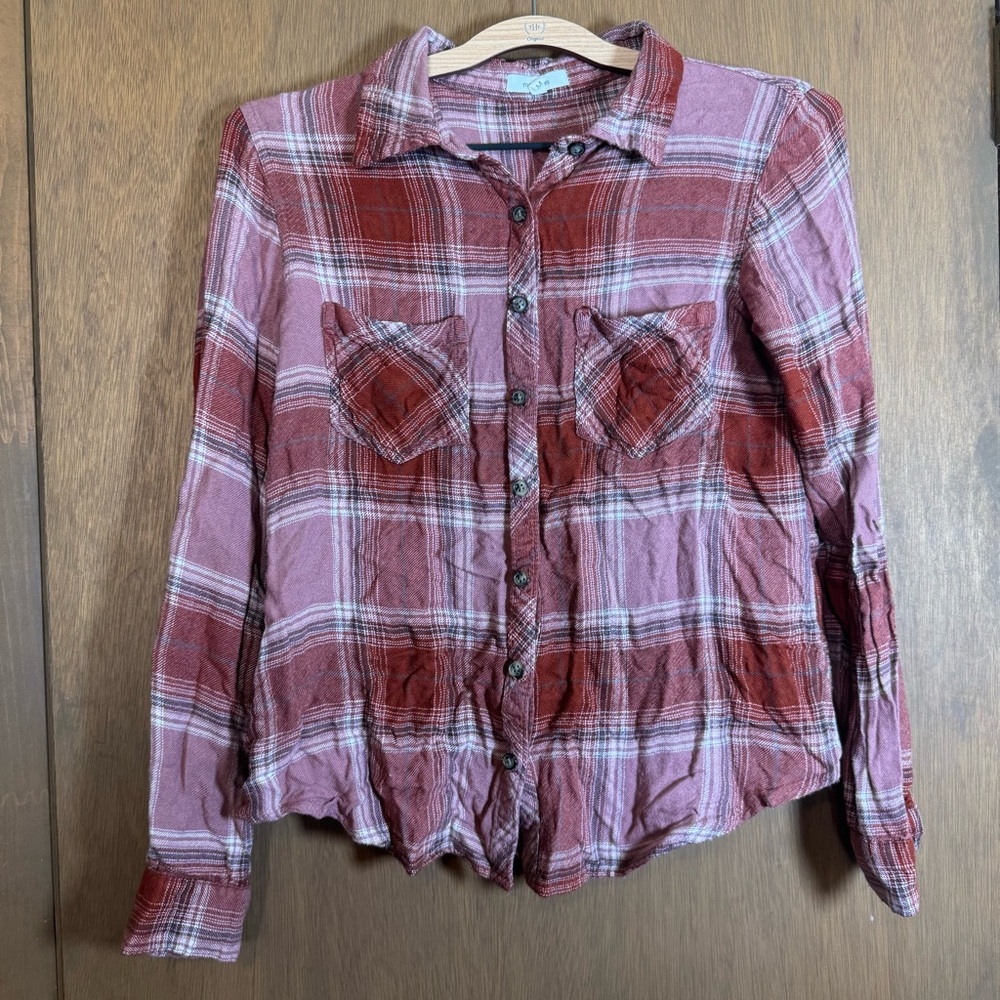 Maurices Flannel Print Top size M